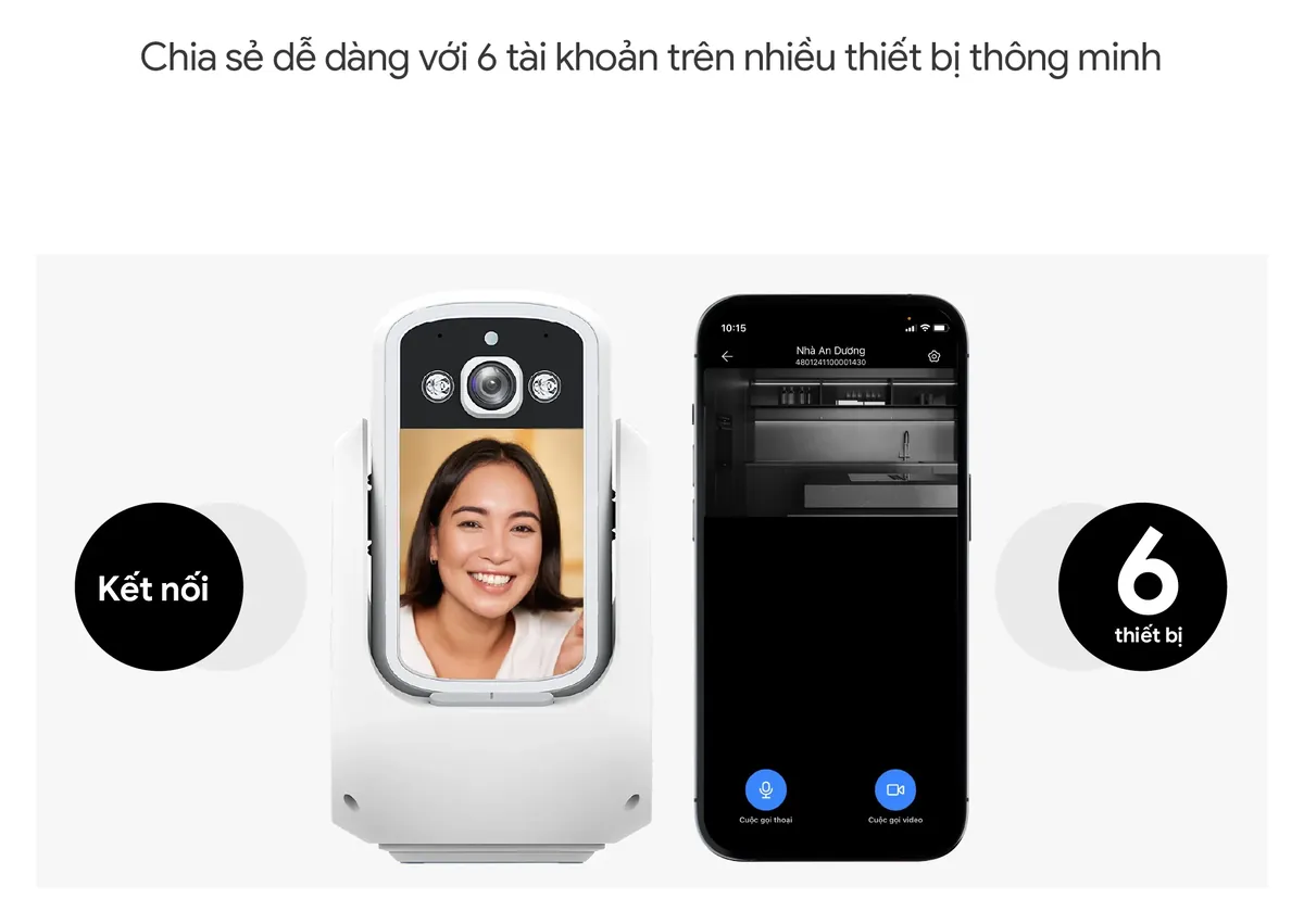 Xem camera DA8.1 trên nhiều thiết bị, chia sẻ 6 tài khoản